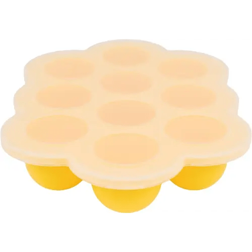 WeeSprout Silicone Freezer Tray with Clip on Lid Perfect Food Storage Container for Homemade Baby Food, Vegetable, Fruit Purees, and Breast Milk (Bright Yellow, Ten 1.5 Ounce Sections)