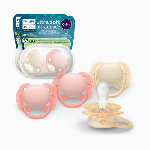 Ultra Soft Pacifier 0-6M (4 Pack) - Sand / Soft Blossom