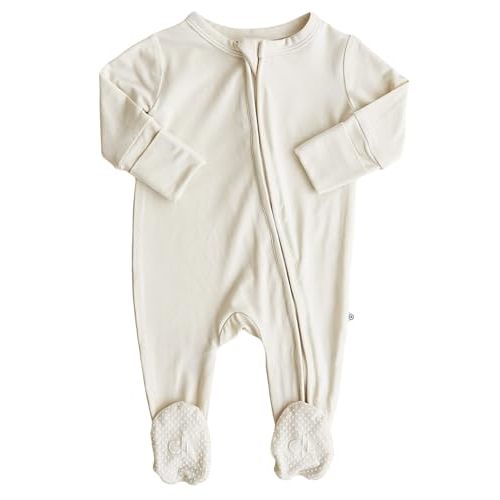 Caden Lane Zippered Baby Footie Pajamas, Soft Onesie Bodysuit with Feet & Double Zipper, Footed One-Piece Jumpsuit for Infant