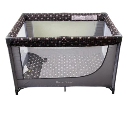 Pamo Babe Portable Crib Baby Playpen with Mattress and Carry Bag Grey