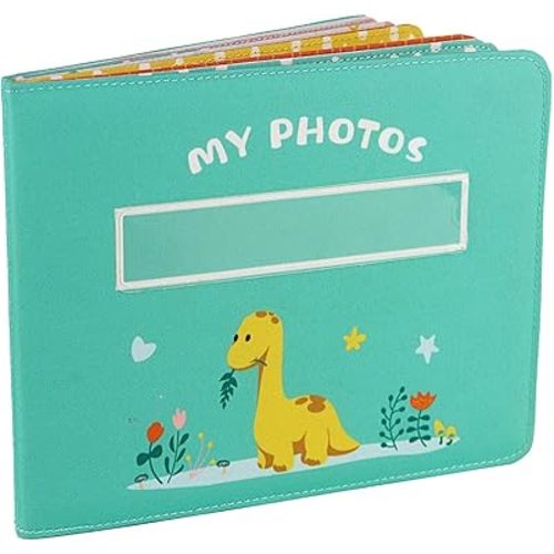Baby's My First Photo Album of Dinosaur Theme, Soft Cloth Photo Album with Color Pages for 10 Pictures 4x6 inch