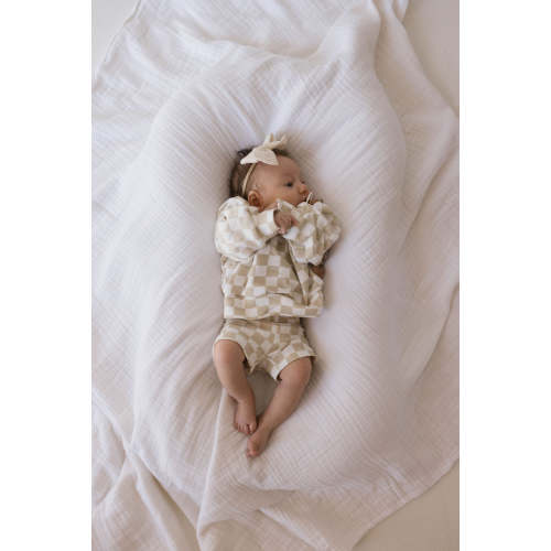 Children's Long Sleeve Short Set | Chai Checkerboard