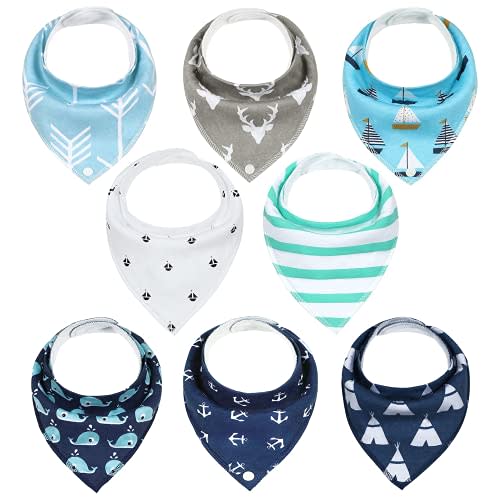 Baby Bandana Dribble Bibs Drool Bibs for Drooling and Teething 8 Pack Super Soft and Absorbent for Boys Girls by YOOFOSS