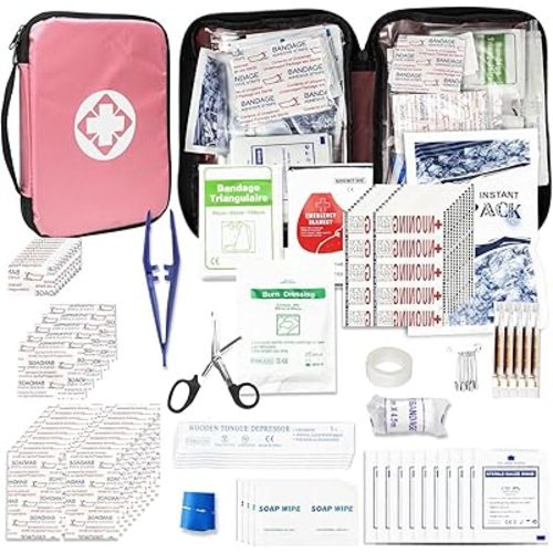305Pcs Car First Aid Kit Refill Supplies for Business Home First Aid Emergency Kits for Office Business Compact Lovely Bag for Outdoor Activities Skating Boating