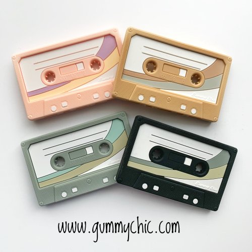 Cassette Tape Silicone Teether | New Baby Teething Nostalgia Gift | Infant Unique Retro Gift | Vintage Baby Musician | GUMMY CHIC original