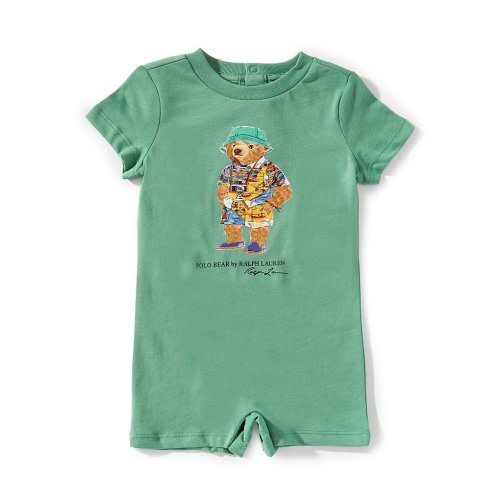 Ralph Lauren Baby Boys Polo Bear Graphic One-Piece Shortall