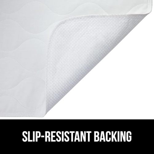 Washable Underpads, Waterproof Reusable Heavy Absorbency Incontinence Bed Pads, Leak Proof Toddler Mattress Pad, 52x34 2 Pack, Slip Resistant for Bedwetting, Adults and Kids, White