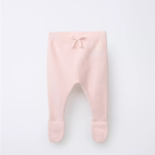 BOW KNIT FOOTED LEGGINGS - Pink | ZARA United States