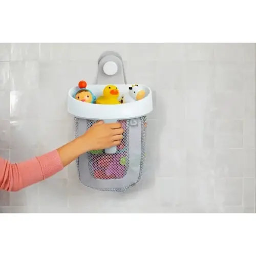 Munchkin Super Scoop Bath Toy Organiser - Grey | Baby Bunting AU