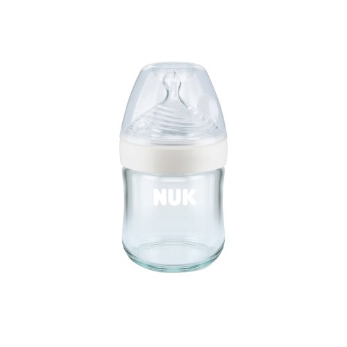 NUK Simply Nautral Glass Baby Bottle, Clear, 4oz 3pk