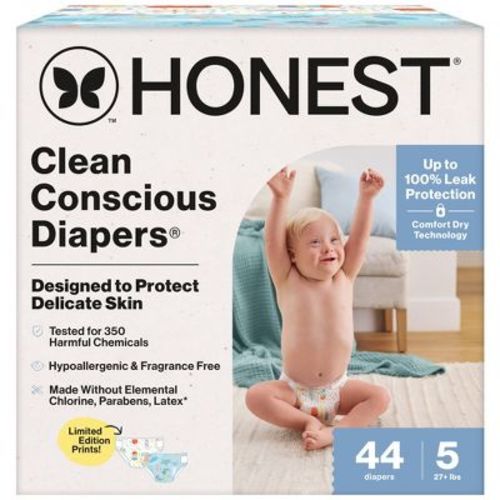 The Honest Company Clean Conscious Disposable Diapers - Ocean Bottoms & Chilly Cheeks - Size 1 - 78ct