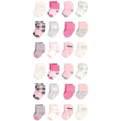 Hudson Baby Unisex Cotton Rich Baby Terry Socks 24-Pack