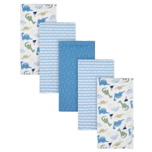 Gerber Baby Flannel Receiving Blankets, Dinosaur, 5-Pack