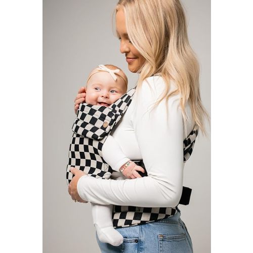 Mabē Monarch Ergonomic Baby Carrier - Premium Cotton Soft Structured Infant Carrier with Hip Healthy Design, 3 Carry Positions for Newborn to Toddler (7-35lbs), Lightweight & Breathable (Ebony Check)