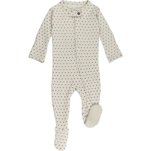Mini Hearts Organic Cotton Zip Footie, 0-3m (7-12 lbs)