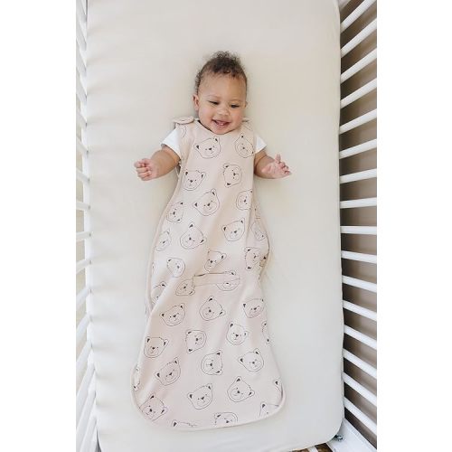 Woolino Merino Wool and Organic Cotton Ultimate Baby Sleep Sack - 4 Season Baby Wearable Blanket - Universal Size (2-24 Months) - Teddy Bear