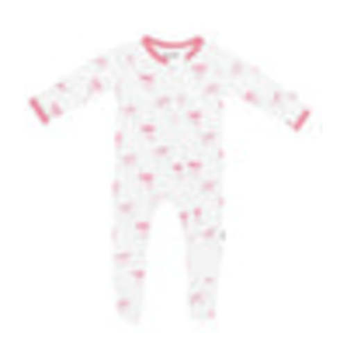 Kyte Zippered Footie Bow | Pink Lemonade