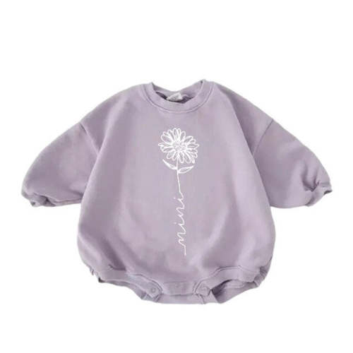 Mini Flower Sweatshirt Romper