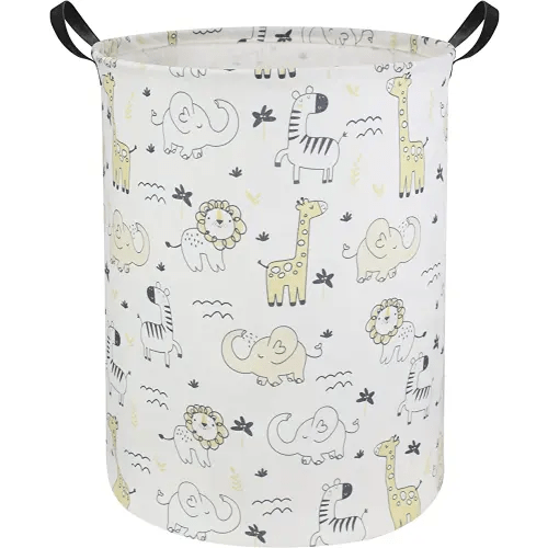 HIYAGON Baby Laundry Basket Baby Hamper for Nursery Boy and Girl Cute Kids  Toy Storage Basket Organizer Bins Safari Animal Room Decor(Colorful  Animals)