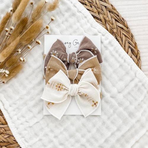 Daisy Bow Set, Baby Fable Bows, Baby Headbands, Newborn Bows, Toddler Hair Clips, Girls Hair Bows, Baby Bow Set, Fable Bows, Baby Girl Bows