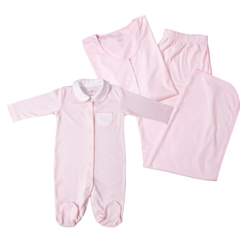 Mom and me Nursing PJ and Footie Pima Gift Set Pink stripes