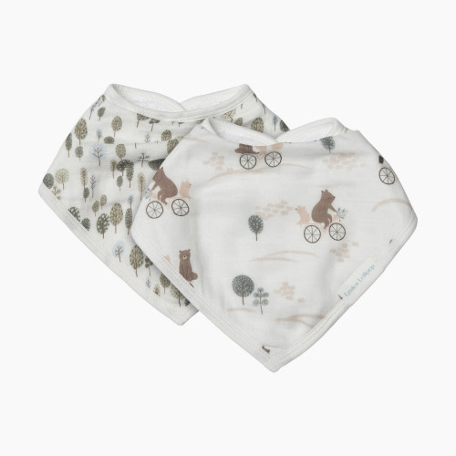 Loulou Lollipop Bamboo Bandana Bib Set - Bears On Bikes