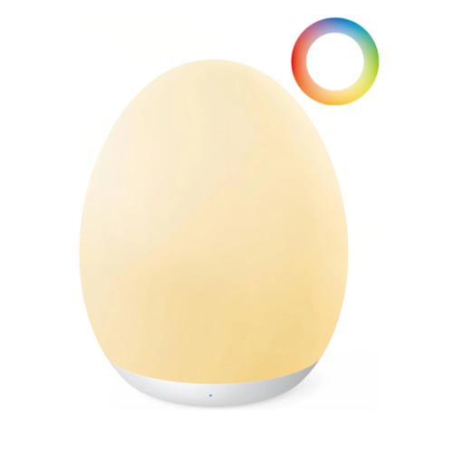 JolyWell Night Light for Kids, Baby Night Light with 7 Colors Changing Mode & Stepless Dimming, Nursery Night Light BPA Free,Rechargeable Egg Night Light for Breastfeeding 1h Timer & Touch Control