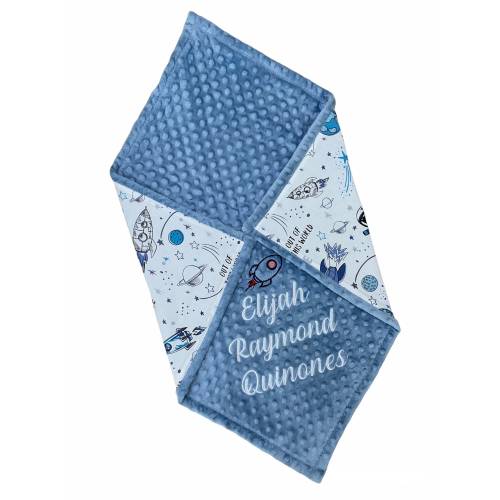 Personalized Baby Blanket Boy, Space Baby Blanket, Custom Baby Blanket, Spaceship, Astronaut and World, Rocket Blanket, Baby Boy Blanket