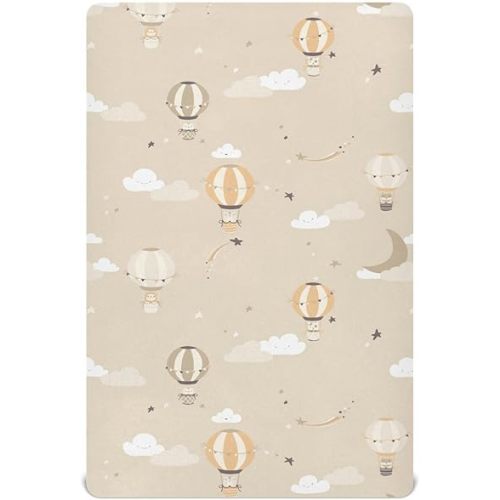 Fitted Crib Sheets for Boys Girls, Soft Breathable Comfortable Hot Air Balloon Baby Sheet Set, Crib Sheets Fits Standard Crib and Toddler Mattress