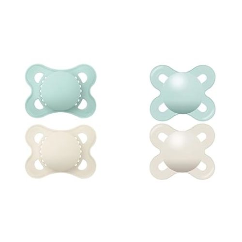 MAM Original Matte Baby Pacifier, Nipple Shape Helps Promote Healthy Oral Development & Original Start Matte Newborn Baby Pacifier, Best Pacifier for Breastfed Babies - PACIFIER + PACIFIER,0664-012-0-1