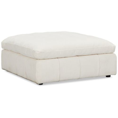Cruz White Fabric Ottoman