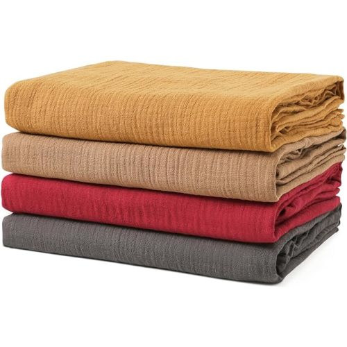 GLLQUEN BABY 4-Pack Muslin Swaddle Blankets for Unisex, Soft Breathable Receiving Blankets Neutral, Baby Swaddle Blanket for Boys and Girls, Newborn Essentials - Brown & Gray - A- 4 Pack