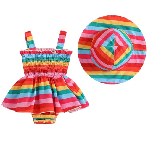 Mubineo Baby Girl Summer Clothes Floral Romper Dress Infant Sleeveless Rompers Skirt One Piece Boho Sun Dress Outfits