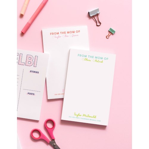 From the Mom of Notepad, Parent Custom Notepad, Custom Stationery, Family Gift, Personalized Paper Goods, Kids Notepad 059NP