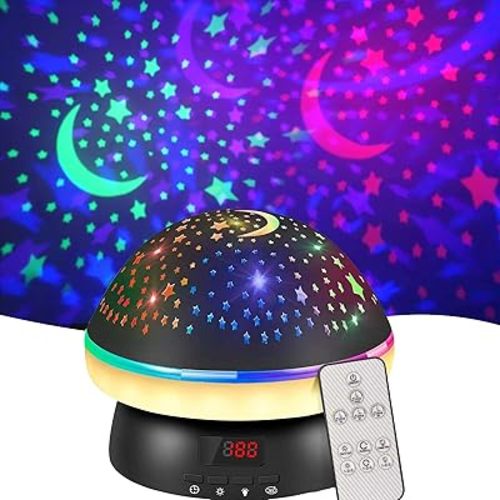 MINGKIDS Timer Star Light Projector with Remote Control,Rotation and 16 Colors Projection Lamp and Sleep Light,Christmas Easter Birthday Gifts for Kids, Boys Girls Gifts