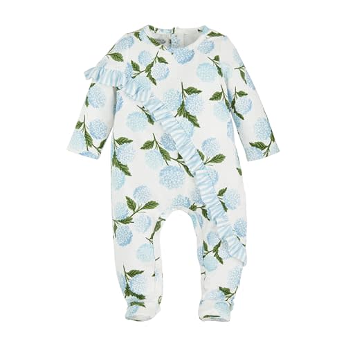 Mud Pie Baby Girl Hydrangea Ruffle Sleeper