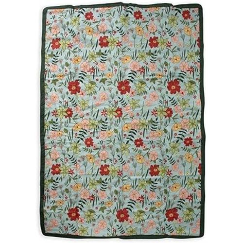 Little Unicorn Outdoor Family Picnic & Beach Blanket, Water-Resistant, Compact Fold, Large Size, 5 x 7 feet, (Primrose Patch)