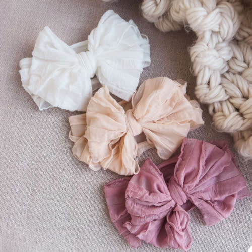 Large Ruffle Knit Bow