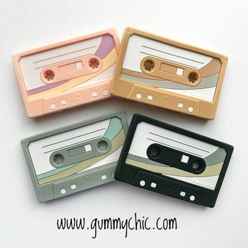 Cassette Tape Silicone Teether | New Baby Teething | Baby Gift Retro Gift | Vintage Baby Musician |GUMMY CHIC original