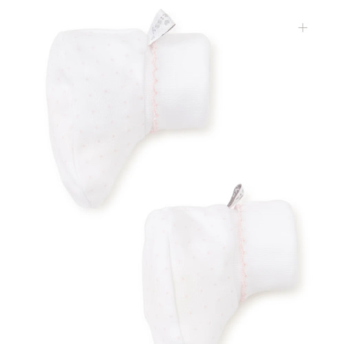 White/Pink New Kissy Dots Print Booties