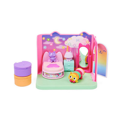DreamWorks Gabby’s Dollhouse, Sweet Dreams Bedroom with Pillow Cat Figure