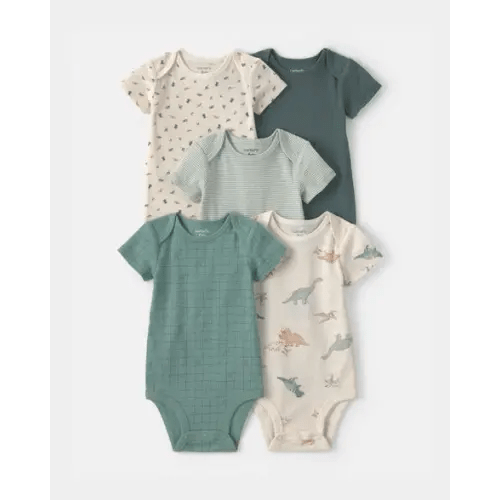 Baby Boy 5-Pack Dinosaur Multipack Bodysuits - 3M