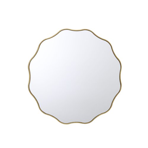 allen + roth 30-in W x 30-in H Round Gold Beveled Wall Mirror
