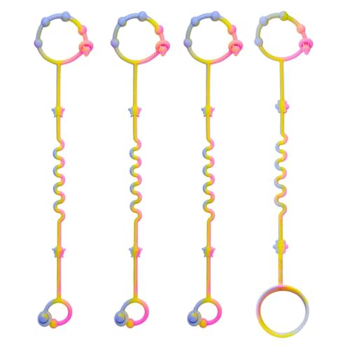 RTMOK Toy Straps for Baby,Silicone Setpacifier Clip,Applies to Car Seat Toy,Teether Toy,High Chair,Stroller Accessories,Baby Toy Clips,Cribs,Rocking Chair