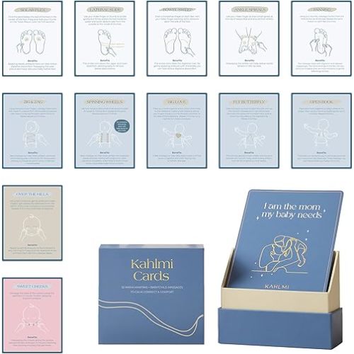 52 Baby Massage Mama Affirmations Cards for Baby Constipation, Gas Relief, Colic Calm, and Baby Sleep Aid for Newborn, Infant, Toddler, Parents, Mom Gifts, and Baby Gifts