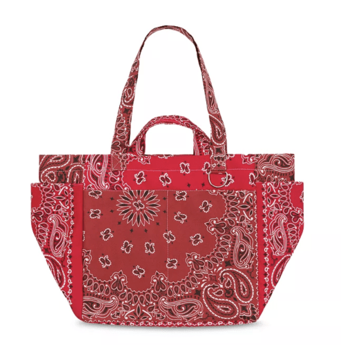 Sac Picnic Large Red Paisley Cotton Shoulder Bag