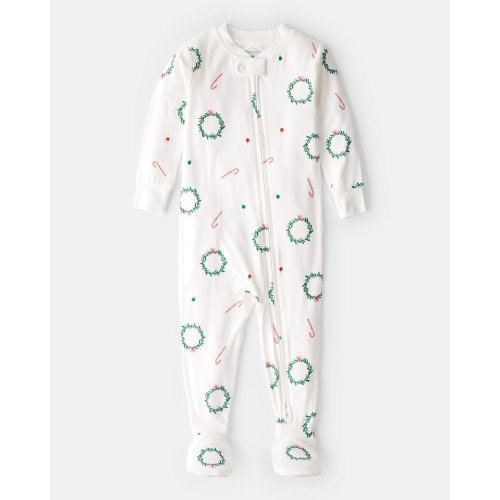 Baby Wreath PurelySoft Snug Fit 1-Piece Pajamas - White - Carter's | Carter's 12mo