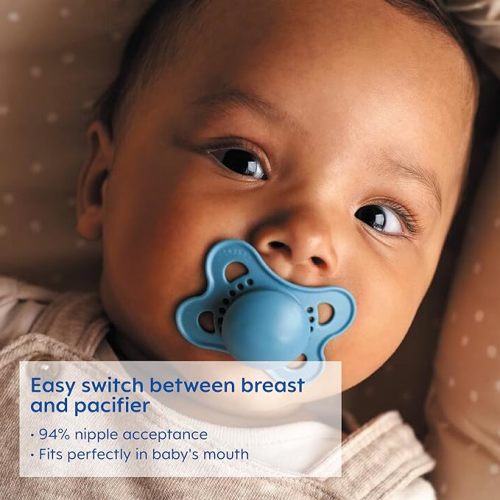 MAM Night Pacifiers 0-6 Months, Best for Breastfed Babies, Glow in the Dark, Baby Boy, 2 Count - 2 Count (Pack of 1)