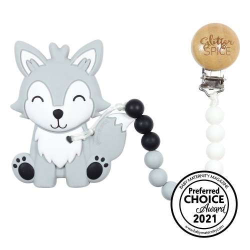 WOLF PUP SILICONE TEETHER