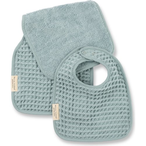Reversible Bib + Burp Set Fog - Bella Tunno Bibs & Feeding | Maisonette
